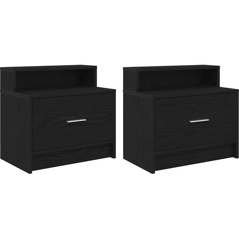 Maison Exclusive - Comodini con Cassetto 2 pz Rovere Nero 51x31x47 cm