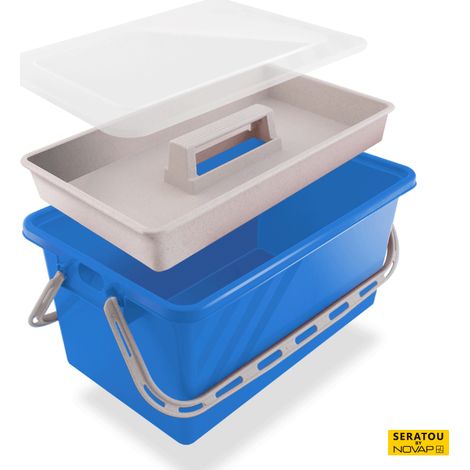 Boite de rangement 24 L Bleu - couvercle Translucide - SERATOU - 5910238 (1/5)