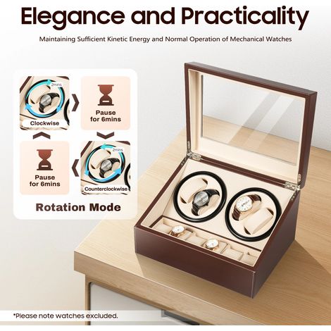Boîte de rangement pour montres à 4 ou 6 compartiments, lunettes et bijoux, en matière souple, 30 cm. (1/5)