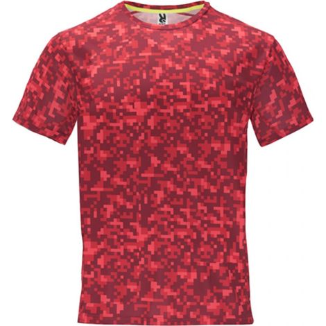 Camiseta técnica estampada manga corta de costuras reforzadas ROLY XXL Print Rojo