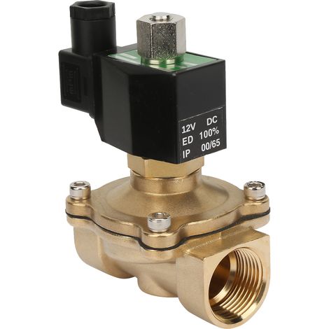 Contrôleur de fluide G1" Électrovanne DN25 NC en laiton (12 V CC) (1/5)
