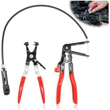 Lot de 2 pinces pour colliers de serrage à ressort, avec col droit, fonction de verrouillage à cliquet, pince à collier de serrage pour voiture pour enlever et installer (1/5)
