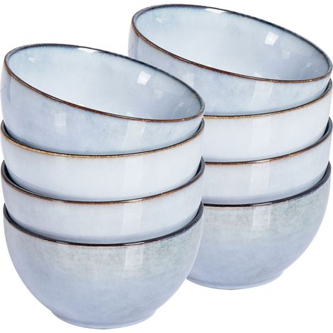 Schüssel 8er Set JUNIPER Steinzeug Hellblau