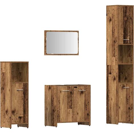 Maison Exclusive - Set Mobili da Bagno 4 pz Legno Antico in Legno Multistrato