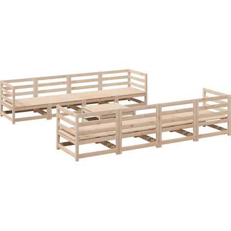 Maison Exclusive - 9-tlg. Garten-Sofagarnitur Massivholz Kiefer