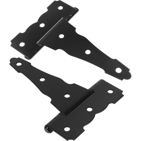 2 Pieces Decorative Hardware Outdoor Hinges Pieces Wooden Black Doors