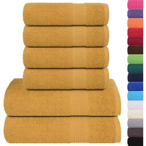 Set Asciugamani 8 pz Oro 360 gsm 100% Cotone vidaXL (1/5)
