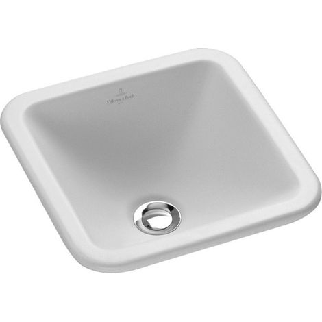 Loop & Friends, Lavabos sobre encimera, 405 x 405 mm, Rectangular, pared exterior esmaltada, sin plataforma para grifería, con rebosadero, Sanitarios Star White CeramicPlus