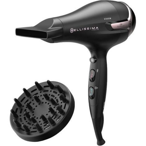 Seche Cheveux - Bellissima - Ionique S9 2300W - Pour Cheveux Lisses et Ondulés - 2 Vitesses 3 Températures - Concentrateur Dif (1/3)