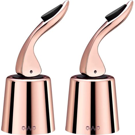 Bouchon à vin, acier inoxydable avec silicone, bouchon extensible, réutilisable (or rose 2)-AquaForge