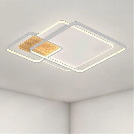 TrAdE Shop Traesio - Plafoniera Led 40w Quadrati Bianco Lampadario Soffitto Moderno Luce Naturale 70852 - (1/3)