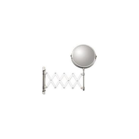 SANS MARQUE Miroir grossissant x 3 rond, H.15 x l.15 x P.0.5 cm, Extensible, chromé