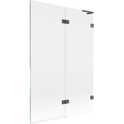 Mexen Lunar L paroi de baignoire 2 volets droite 120 x 150 cm, transparent, gris canon brossé - 897L-120-100-66-00-P (1/5)