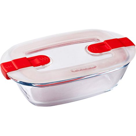 Boîte rectangulaire avec couvercle - PYREX - 1451024 - 23 x 15 cm - 1,1 L - Cook & Heat - Base en verre borosilicate (1/5)