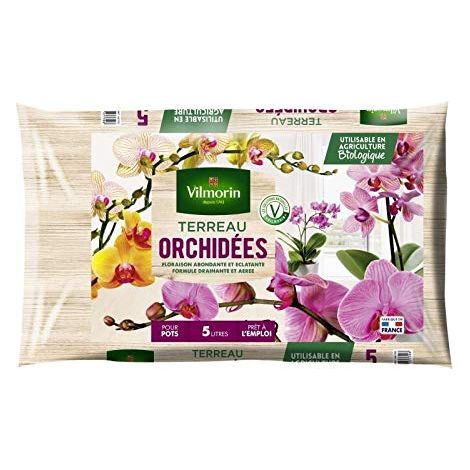 Vilmorin - Terriccio per Fiori, 5 l, Cura e Cura per Tutte Le varietà di Orchidee, Colore: Marrone