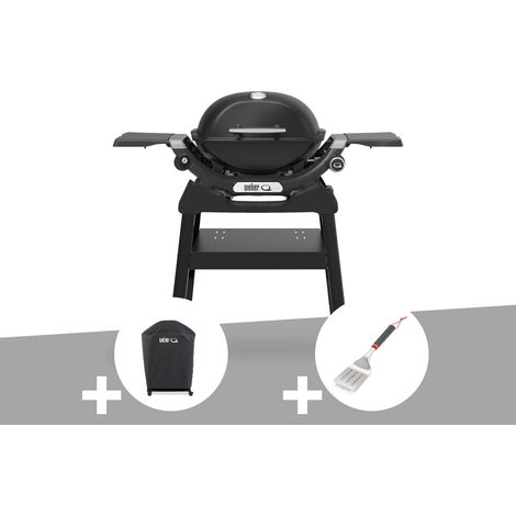 Barbecue à gaz Q 1200N noir avec pied + Housse + Spatule - Weber (1/5)