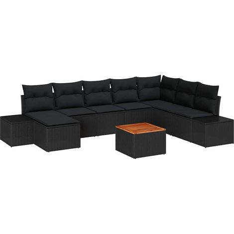 Garden Sofa Set 9 pcs Black vidaXL (1/5)