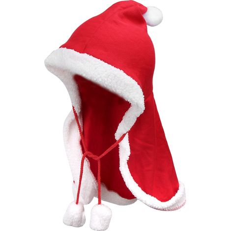 Vêtements de Noël mignons pour animaux de compagnie, cape, chapeau rouge, châle de festival, fournitures de costumes pour chats et chiens (S). (1/5)