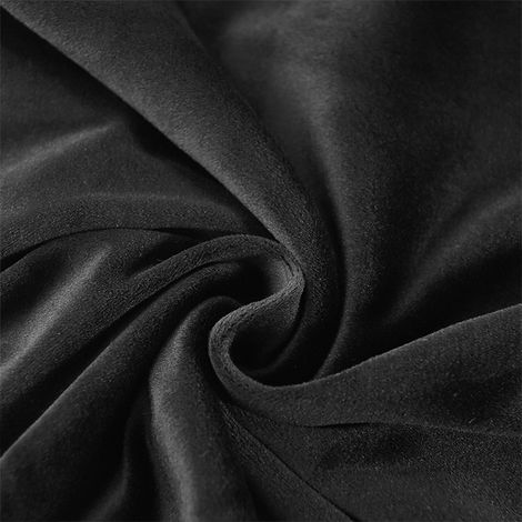 Housse pour assise de chaise ronde, velours noir (1/5)