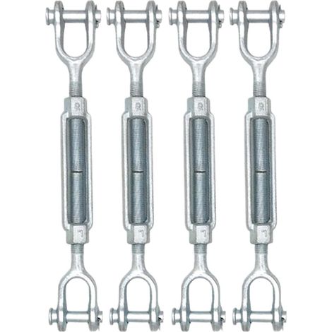Cable Tensioner Kit, M6 Turnbuckle Set, Wire Rope Tightener, Stainless Steel Hardware, Adjustable Tension System for Deck Garden Backyard Marine Railing Clothesline Shade Sail Installation Use (1/5)