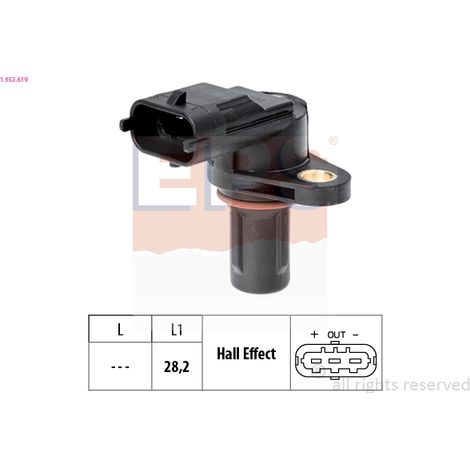 Capteur, vitesse de rotation du moteur EPS 1.953.619 ABARTH 07V 907 271 A 131899