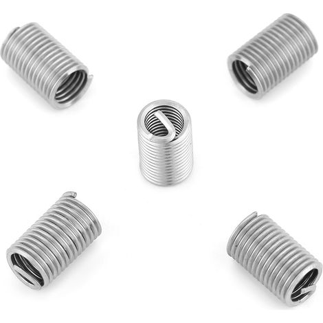 50 pièces Filets rapportés hélicoïdaux en acier inoxydable SS304, M6 x 1,0 x 3D, longueur 3D, pour réparation de filetage (1/5)