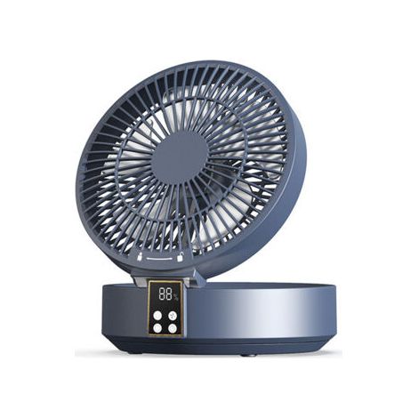 Ventilateur de table silencieux rechargeable 1000mAh – 3 vitesses – oscillation à 120° – Télécommande – éclairage LED intégré (1/5)