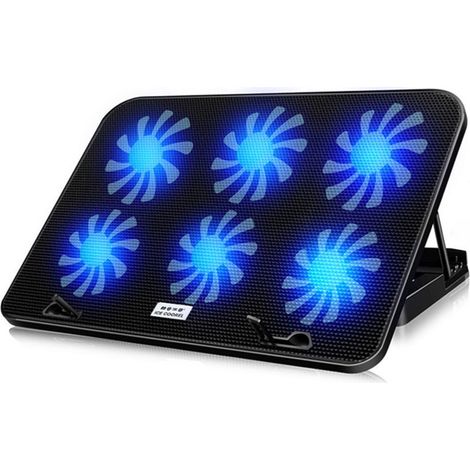 Support PC portable 5 angles réglables refroidissement rapide faible bruit support ordinateur radiateur tige métallique épaisse avec réglage vitesse (1/5)