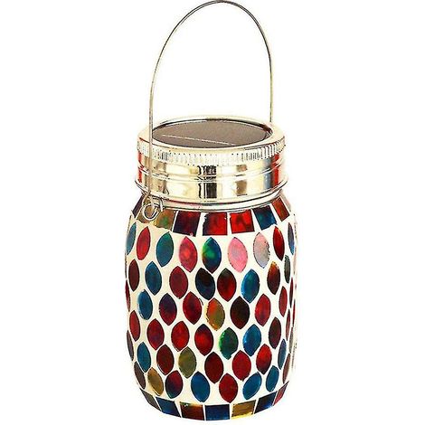 Lanterne solaire mosaïque pour extérieur, lampe de table solaire en verre, éclairage extérieur (1/3)
