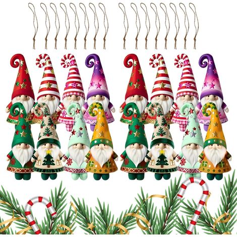 Décorations De Noël pour Arbre De Noël Mini Ornements en Bois pour la  Pendentif Ornemental De Gnomes En Bois Pour Noël Pour Appui De Fenêtre Chambre Encadrements De Porte Mur Ja (1/5)