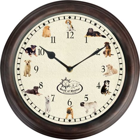 Orologio da parete con suoni di cani 30 x 4,6 cm DEC022248