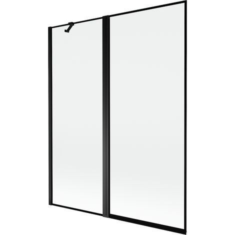 Mexen Mist Duschwand 2-flügelig links 140 x 150 cm, schwarzer Rahmen, schwarz - 8A9-140-011-70-70-L (1/5)