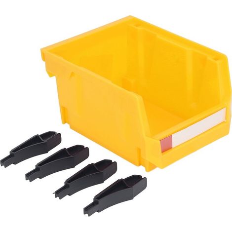 Support de rangement de pièces, montage mural empilable, bac à outils de magasin, organisateur à vis, bouche inclinée épaisse, Type combiné jaune (1/5)