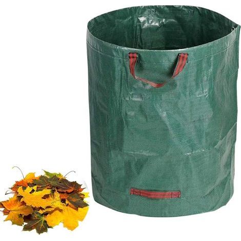 1 x 500-Liter-Gartenabfallsack (rote Gurte) Laubsack Gartenabfallsack Gartenabfallsäcke Grünschnittsäcke faltbar, groß, robust, Polypropylen-Canvas 15 (1/5)