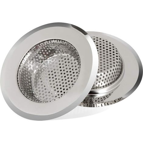 Ahlsen Filtro de desagüe de cocina de acero inoxidable - Colador de fregadero antiobstrucción - Juego de 2 (11 cm de diámetro) (1/5)
