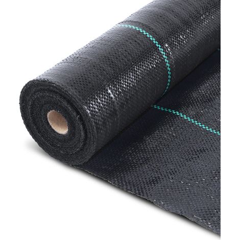 Vounot – Toile de paillage 50m x 1m – Bâche géotextile 100g/m² perméable à l'eau – Anti-mauvaises herbes et anti-UV pour serres et parterres (1/5)