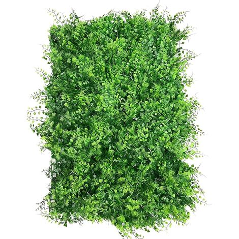 Artificial grass wall 4 pieces privacy screen balcony garden, evergreen hedge panels plastic terrace decoration (1/5)