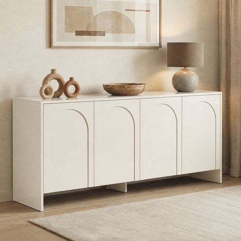 Buffet mélamine beige - six compartiments - 180x80x45 cm - (1/5)