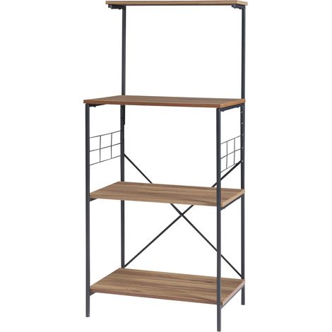 Scaffale dal design senza tempo per soggiorno/camera da letto unità di stoccaggio a 4 livelli 133 x 60 x 42 cm marrone 030011168