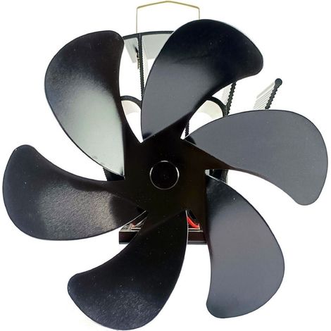 Ventilateur Poele à Bois Magnetique 6 Pales Adapté aux Cheminées et aux Tuyaux de Poêle Ventilateur de Cheminée Thermomètre Magnétique