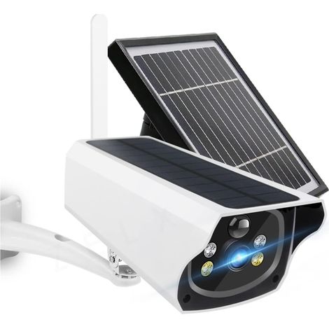 Caméra de sécurité à Domicile 4G Carte SIM caméra IP Solaire alimenté par Batterie caméra de Surveillance vidéo Couleur Vision Nocturne 1080P CCTV caméra de sécurité à Domicile(WiFi Camera) (1/5)