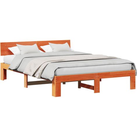 Maison Exclusive - Struttura del letto Marrone cerato 150 x 200 cm Pino massello (1/5)