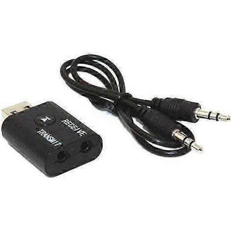 Adaptateur USB Bluetooth 5.0 2-en-1, émetteur-récepteur Bluetooth USB, entrée AUX 3,5 mm, réduction du bruit, compatibilité audio haute fidélité, qualité sonore TV (1/5)