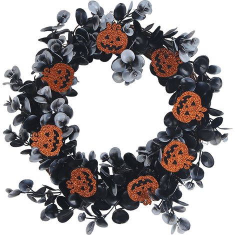 Halloween-Kürbis-Rankenkranz, Halloween-Türgirlande, Eingangsfensterdekoration, Innen- und Außendekoration (1/4)
