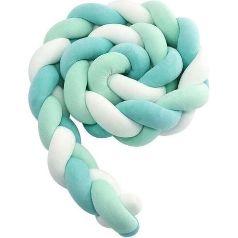 Parachoques de cuna para bebé - 3 cojines trenzados de serpiente tejidos para bebé - Parachoques de cama de terciopelo Protección Parachoques de guardería para decoración de dormitorio de recién nacid (1/4)
