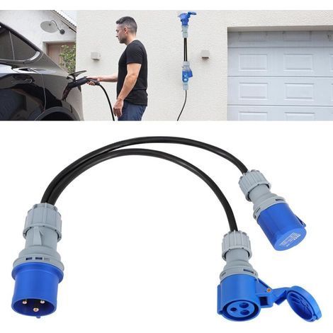 32-A-Steckdose auf 2 x 16-A-Steckdosen, 2-fach Hochleistungs-Stromverteiler-Anschlusskabel für Wohnwagen, elektrischer Wohnwagen-Adapter-Konverter, Camping-Stromversorgungskabel (1/5)