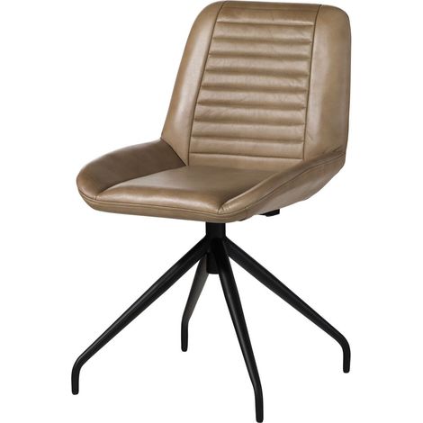 Stuhl Echtleder 49x56x83 beige IRON LABEL 609 (1/3)