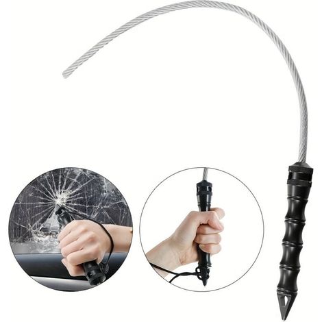 Brise-vitre, fouet métallique d'auto-défense, Stinger Whip, serpent d'auto-défense, fouet tactique multifonctionnel (1/4)