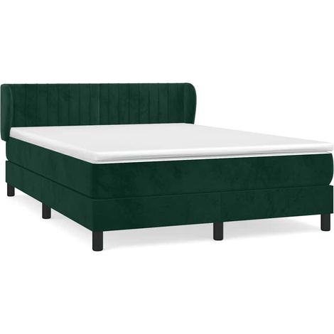 Maison Exclusive - Giroletto a Molle con Materasso Verde Scuro 140x200 cm Velluto