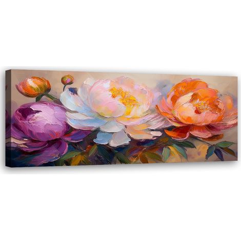 Tableau déco Fleurs de pivoine Plantes colorées 90x30 (1/5)